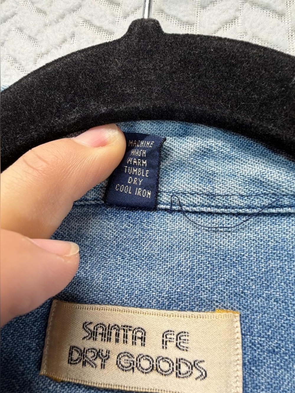 RARE Santa Fe Dry Goods Women Denim Western Shirt sz Large Made In HONG KONG EUC - Picture 9 of 14